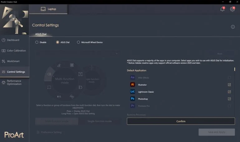 ASUS Zenbook Pro 16X OLED review - ProArt Creator Hub - Dial customization ASUS Zenbook Pro 16X OLED review - ProArt Creator Hub - Dial customization