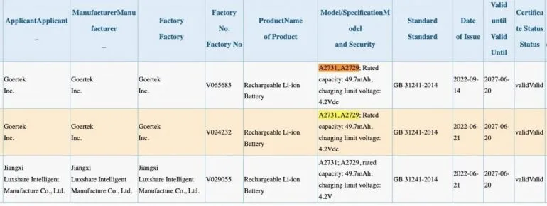 Apple AirPods Pro 2 - battery capacity - 3C certification - earbuds