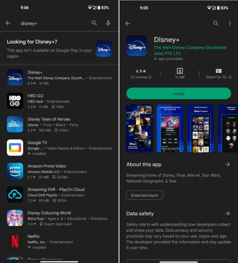 Disney+ App - Google Play Store