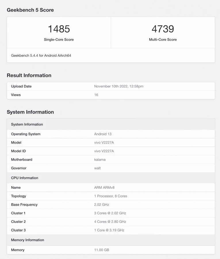 Samsung Galaxy S23 series - Snapdragon 8 Gen 2 - Geekbench vivo X90 pro - 1