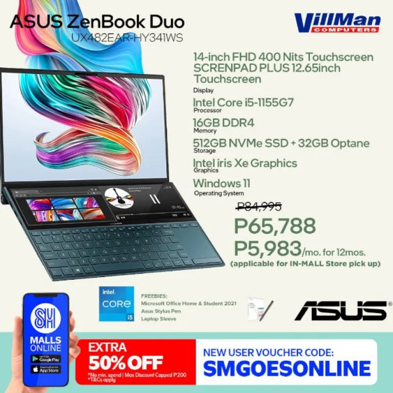 SM Malls Online app - Zenbook Duo