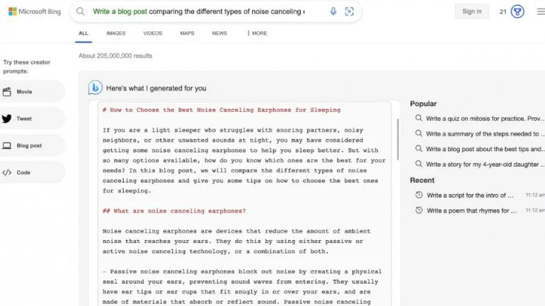 Microsoft - OpenAI Bing and Edge - Bing