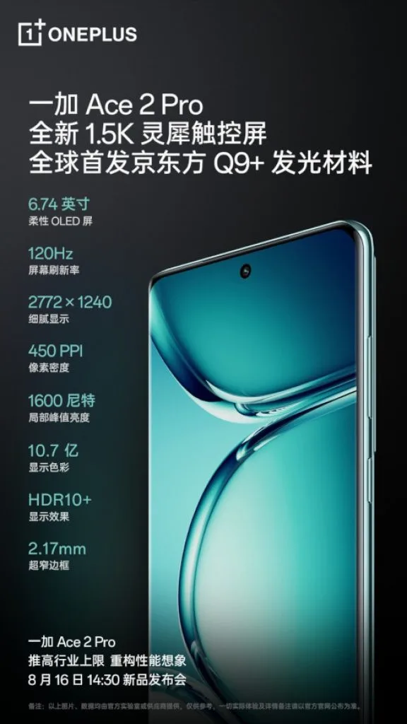 OnePlus Ace 2 Pro launch date panel 2