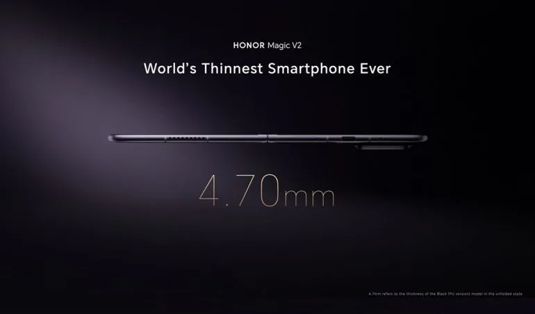 HONOR Magic V2 is the lightest and thinnest inward foldable smartphone