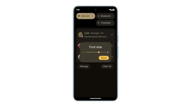 Android 14 now live font