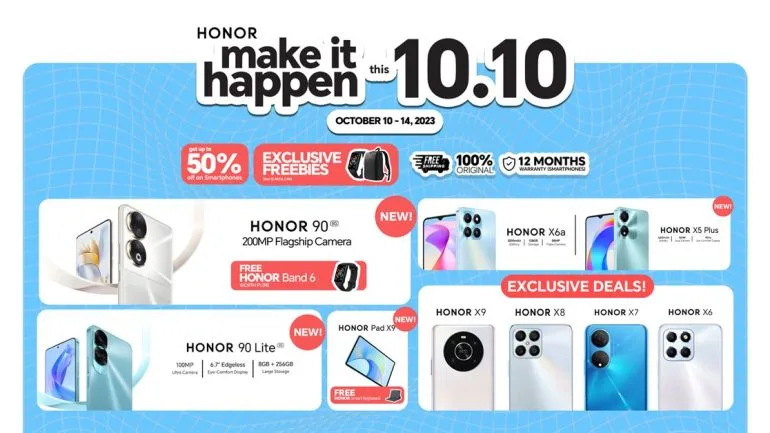 HONOR 10.10 Sale on Lazada, Shopee, and TikTok Shop