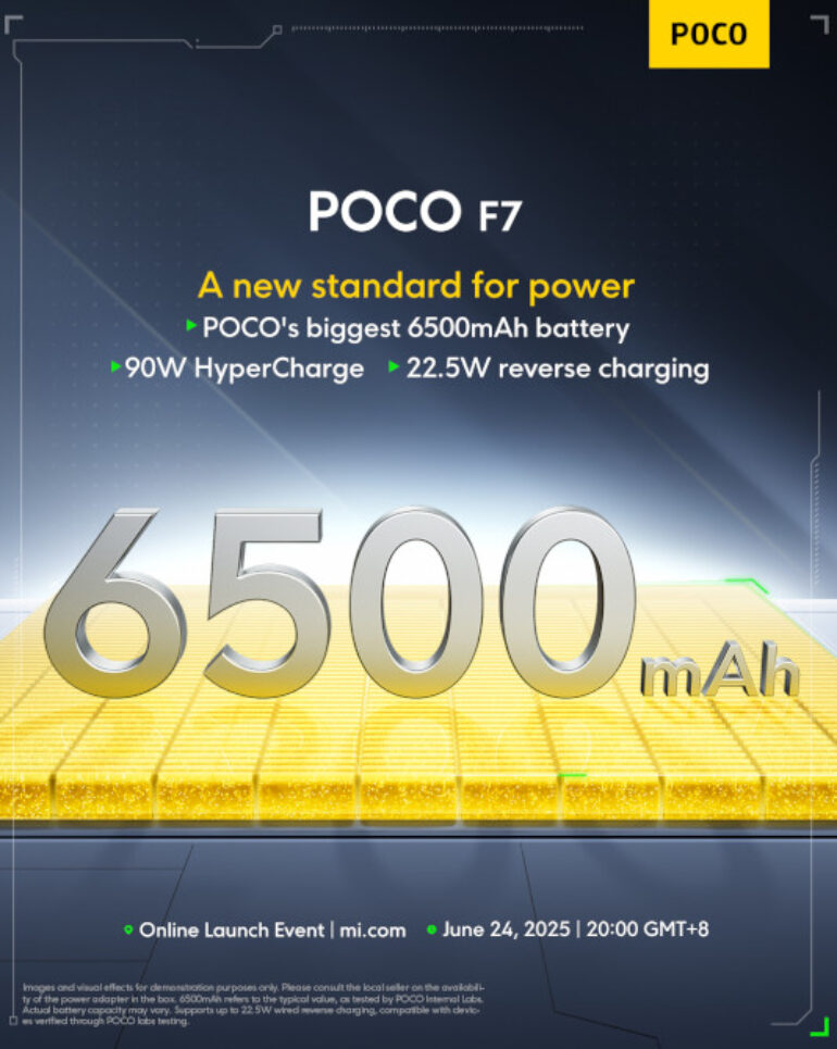POCO F7 AnTuTu score battery