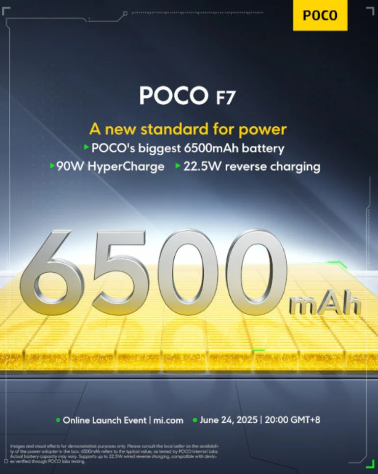 POCO F7 AnTuTu score battery