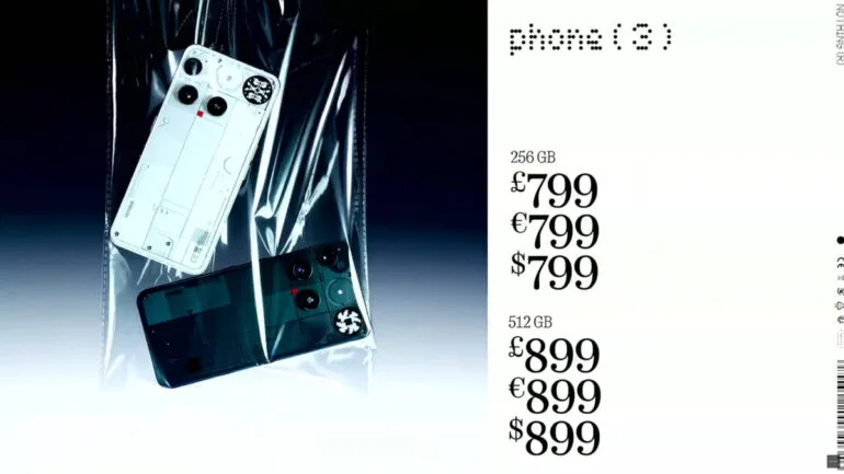 Nothing Phone (3) launch price