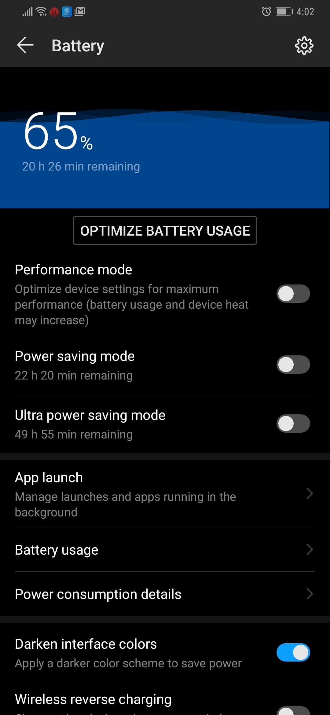 Huawei Mate 20 Pro Performance Mode