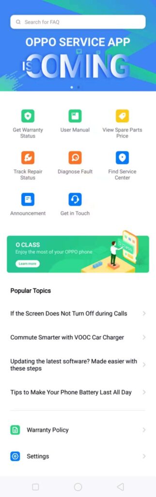 OPPO Service F9