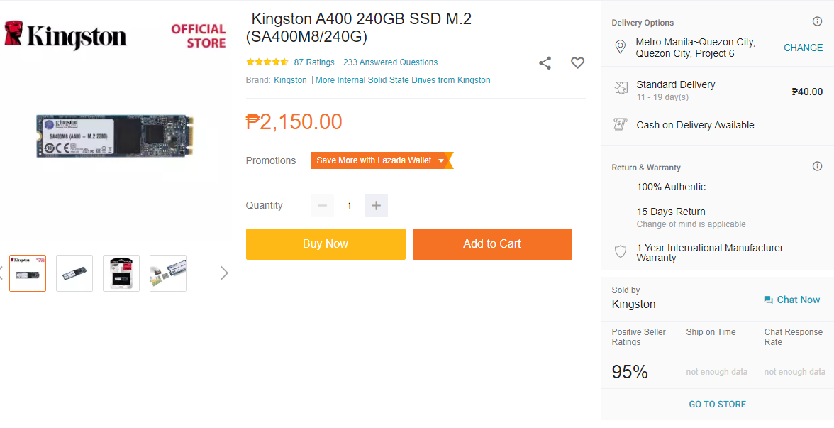 Php 10k Work From Home PC Build Guide - Kingston A400 SSD