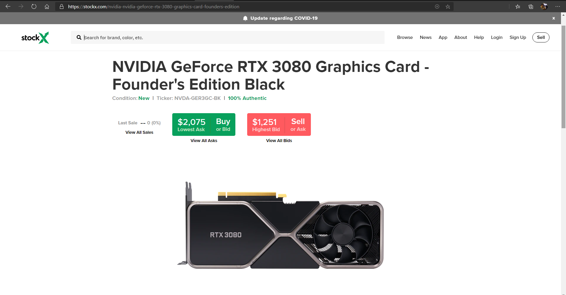 Nvidia RTX 3080 StockX