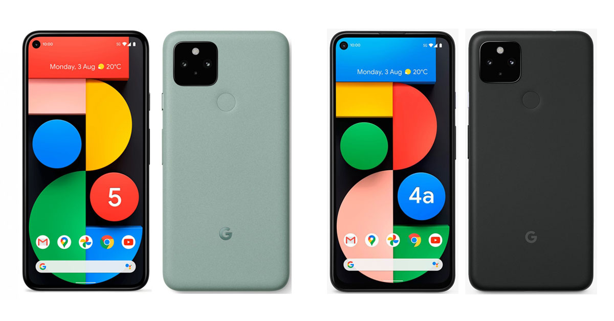 Pixel 5 (Left) and Pixel 4a 5G (Right)
