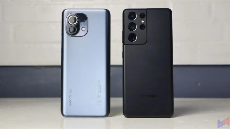 Xiaomi Mi 11 and Samsung Galaxy S21 Ultra 5G - Rear Panel and Cameras