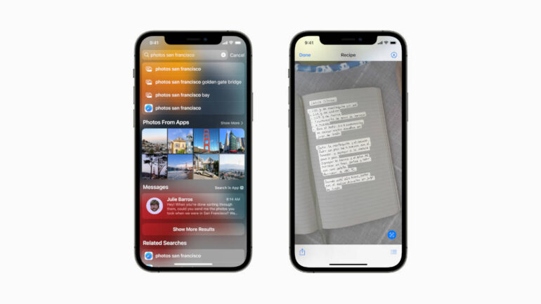 Apple iOS 15 Live Text