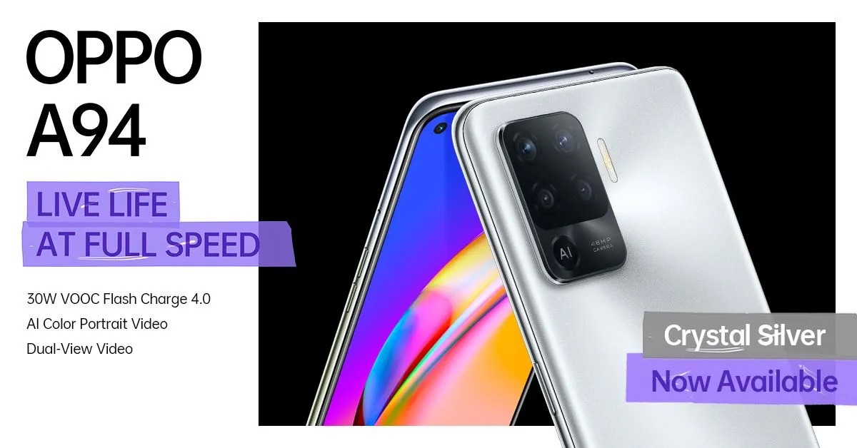 OPPO A94 Crsytal Silver 1