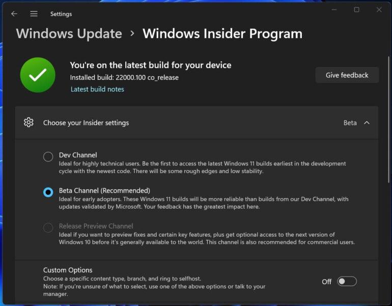 Windows 11 first beta build 2