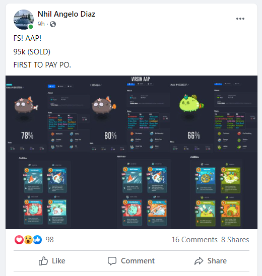 Axie Infinity MarketPlace, TOP 10 sa leaderboard hanap mo