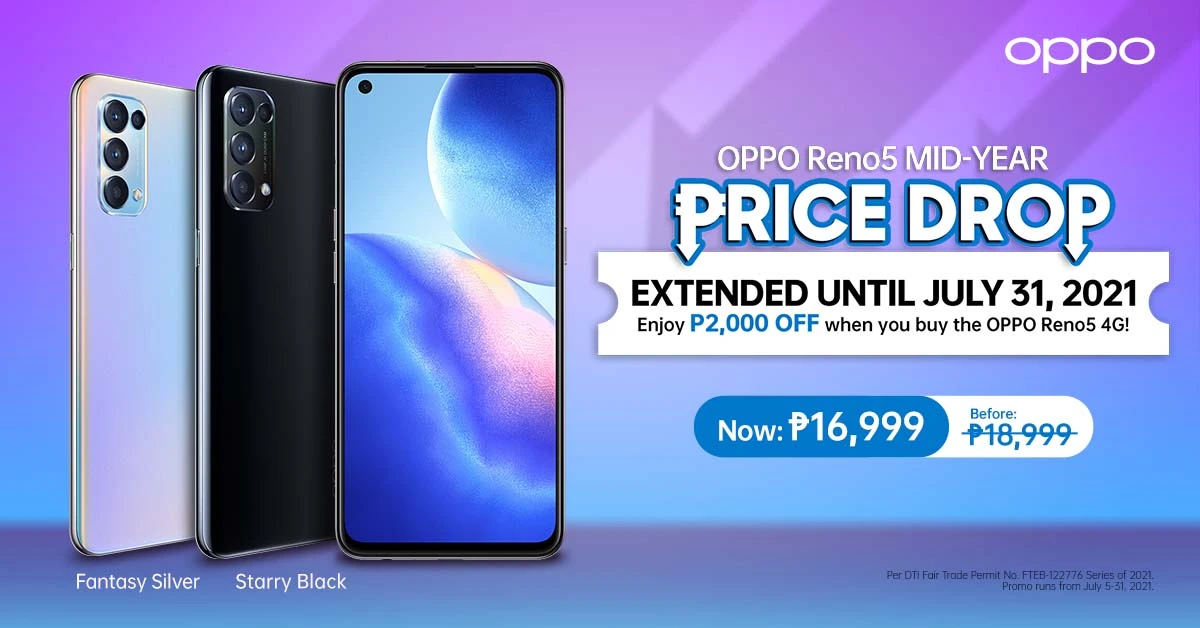 oppo reno5 price drop