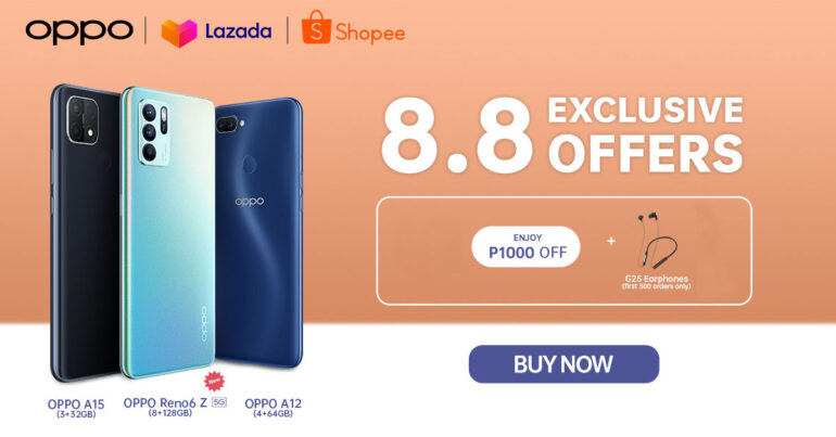 OPPO Lazada and Shopee 8.8 Super Deals