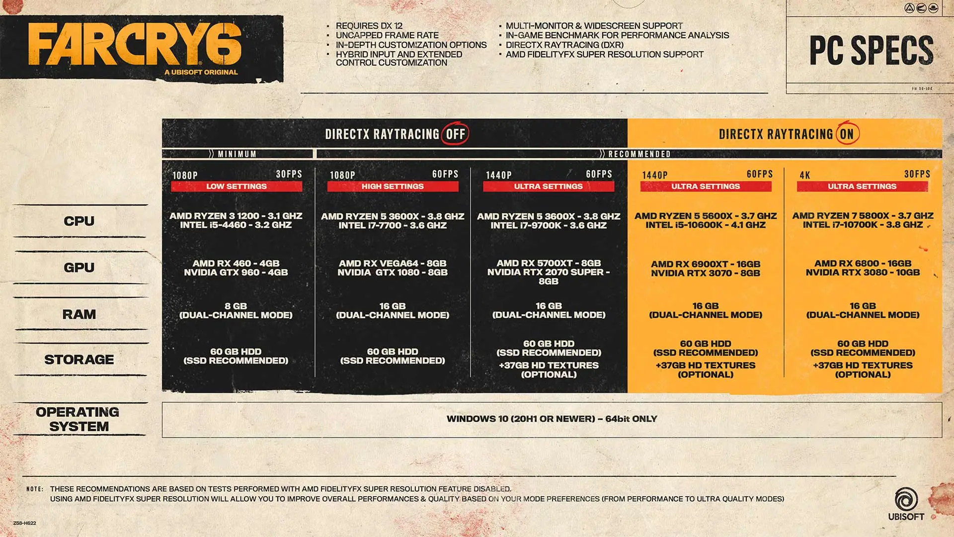 Far Cry 6 Review RX 6600 XT Benchmark - Far Cry 6 PC Specs