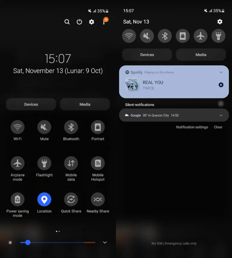 Samsung Galaxy A03s review - One UI 3.1 notification