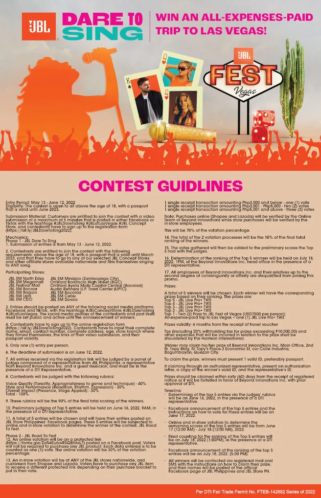 JBL Dare to Sing contest - mechanics