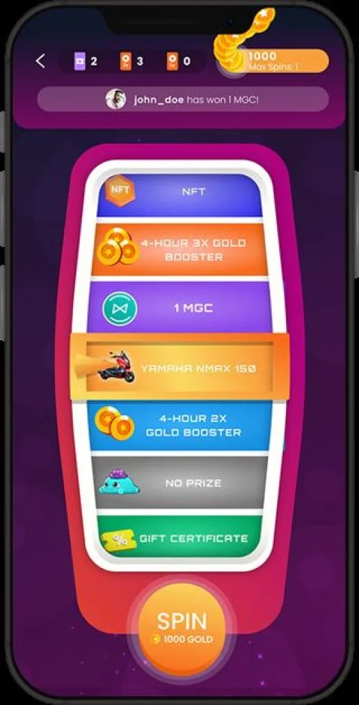 06 - Spin the wheel screen