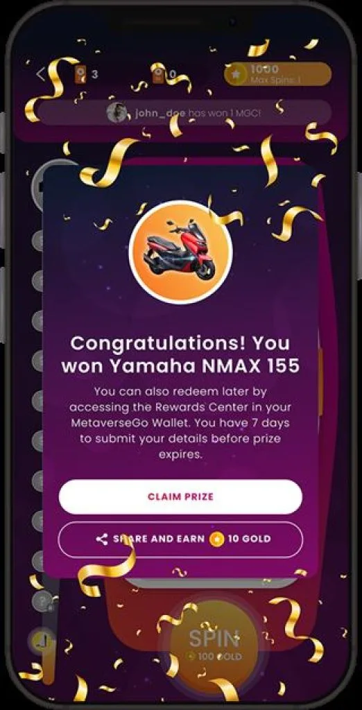 07 - Spin the wheel - prize reveal