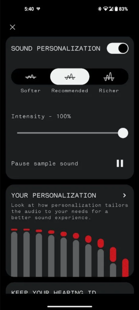 Nothing Ear (2) Review Nothing X sound personalization 2