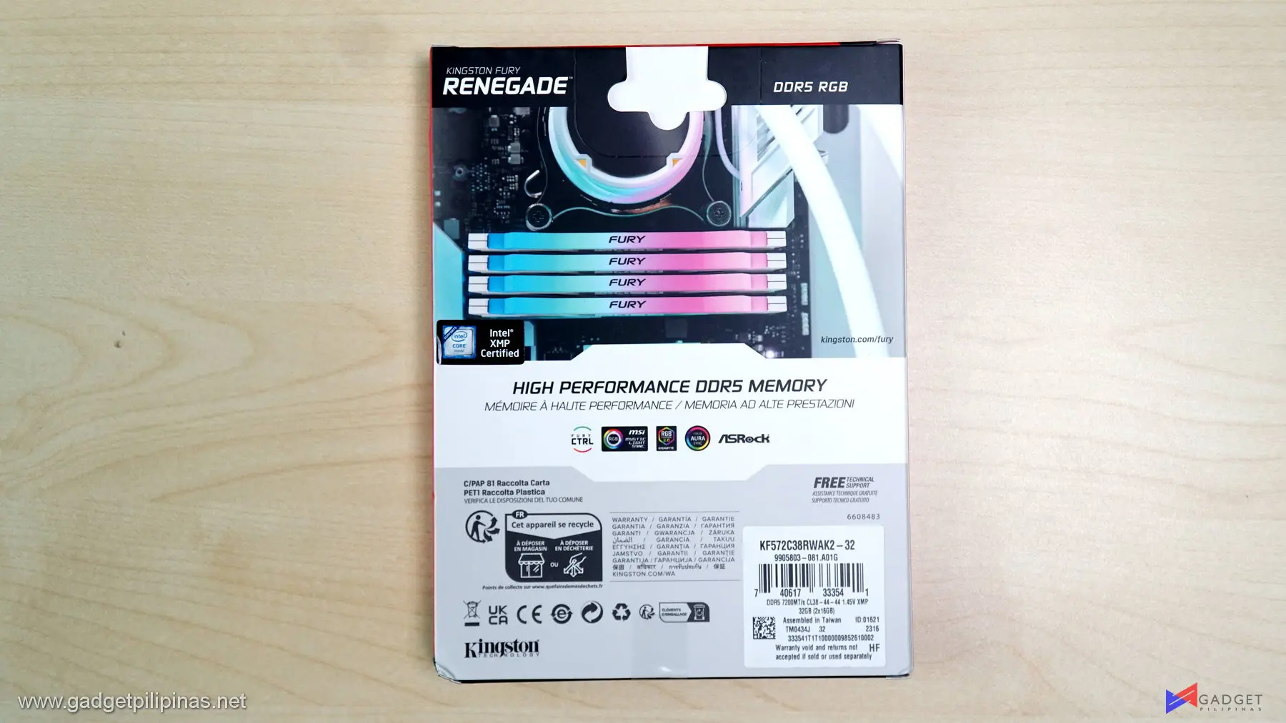 Kingston Fury Renegade 32GB 7200MHZ DDR5 CL38 05