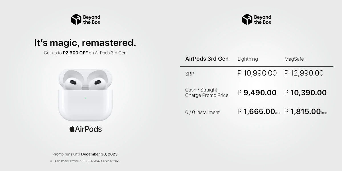 Beyond the Box Apple Holiday Sale AirPods 3rd Gen
