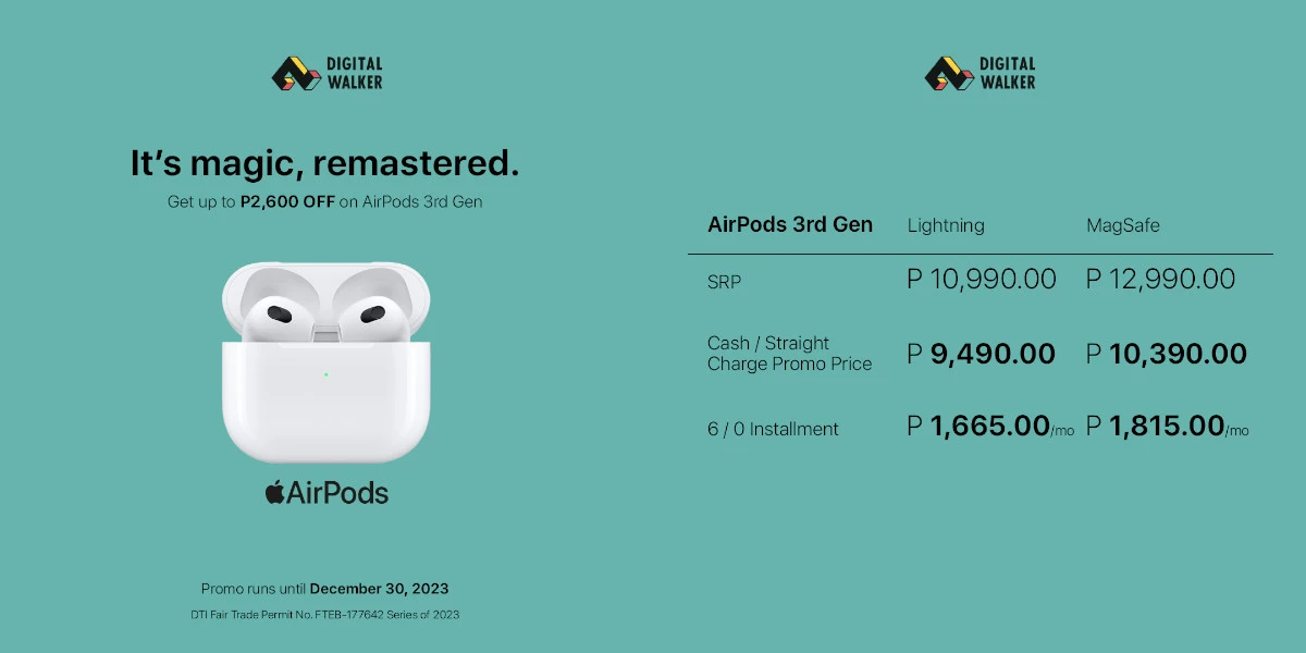 Digital WAlker Apple Holiday Sale AirPods 3rd Gen