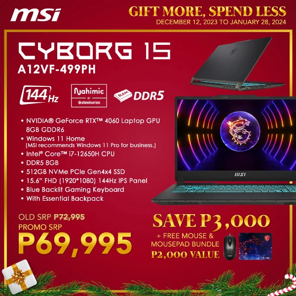 MSI Gift More, Spend Less promo MSI Cyborg 15 2