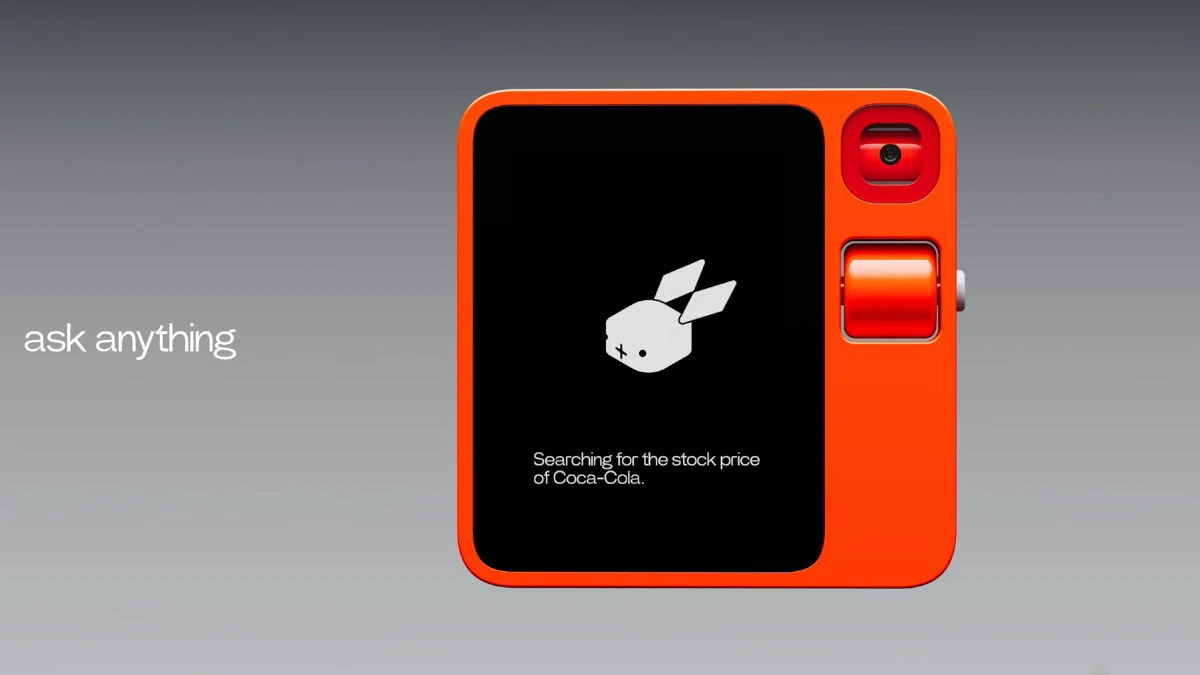 Rabbit R1 Virtual AI Assistant device CES 2024 ask