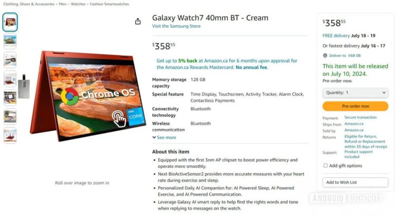 Samsung Galaxy Watch7 Amazon Leak 2