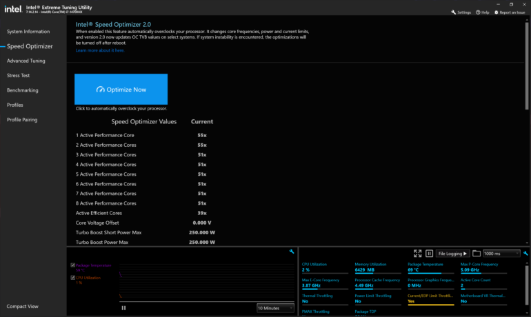 Intel Core i7 14700HX XTU 1