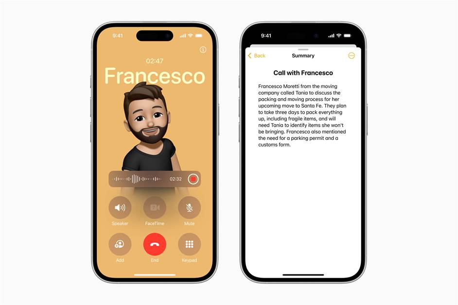 Apple Intelligence Phone app summarize audio