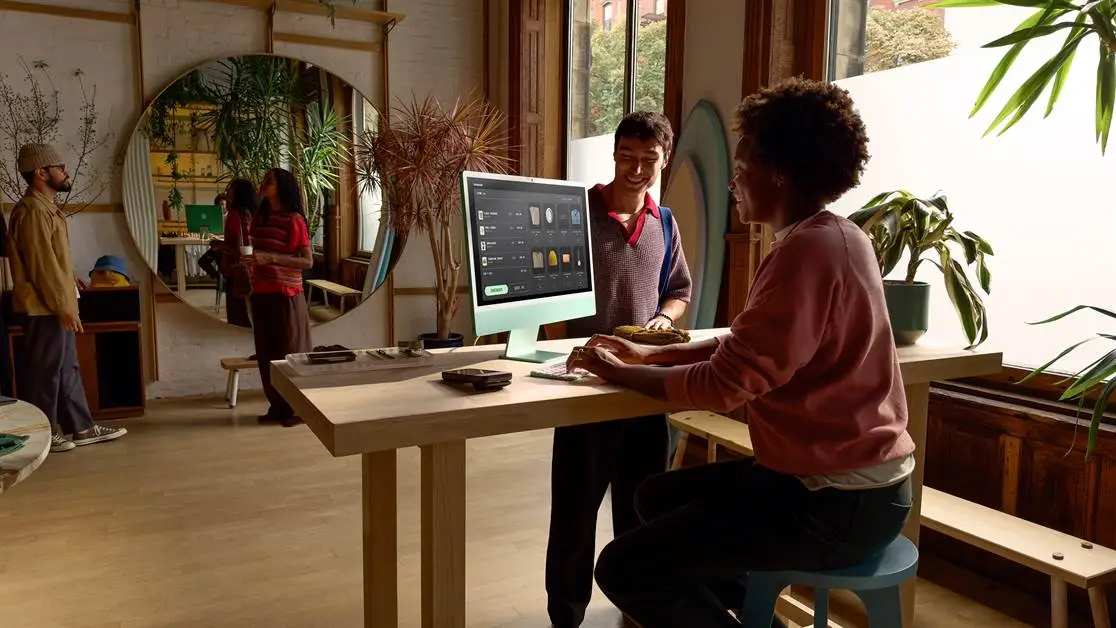 Apple iMac M4 lifestyle business storefront