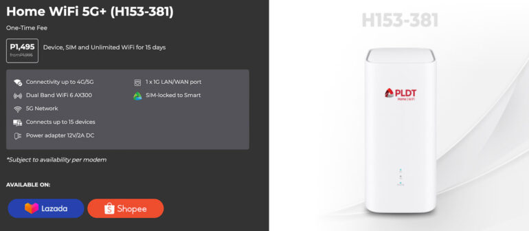 PLDT Prepaid Home WiFi 5G+