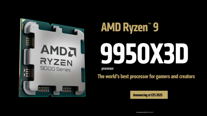 AMD unveils Ryzen 9 9950X3D and 9900X3D CPUs at CES 2025