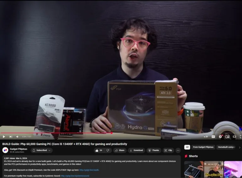 Php 60k Gaming PC Build 2024 FSP Hydro G Pro 650W
