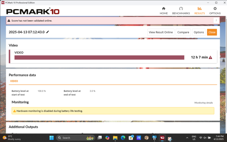 ASUS Zenbook A14 UX3407 Batt Life Benchmark