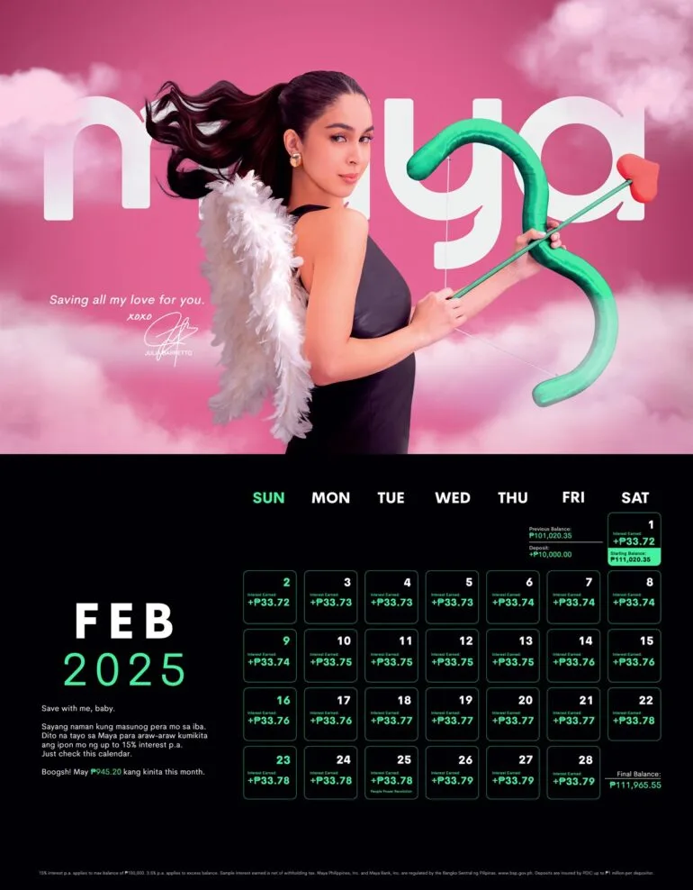 Maya Julia Barreto Savings Calendar Girl1