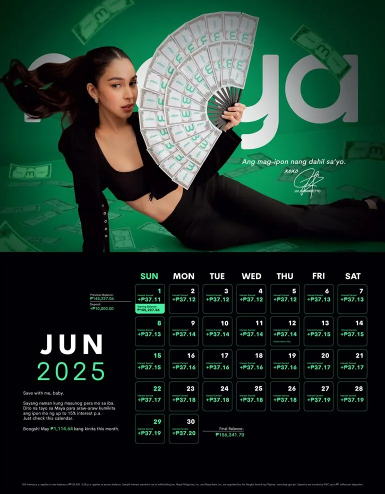 Maya Julia Barreto Savings Calendar Girl10