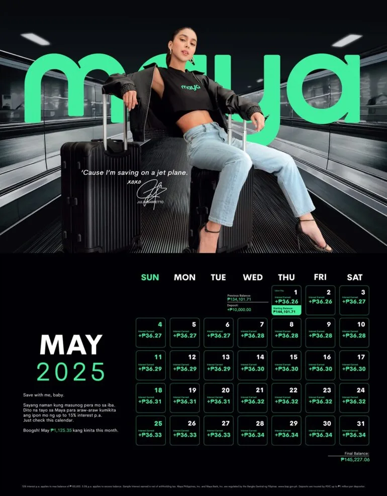 Maya Julia Barreto Savings Calendar Girl4