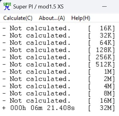 ASUS NUC 14 Pro AI SuperPi Result