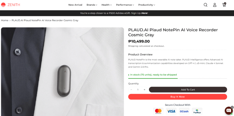 PLAUD NotePin Zenith