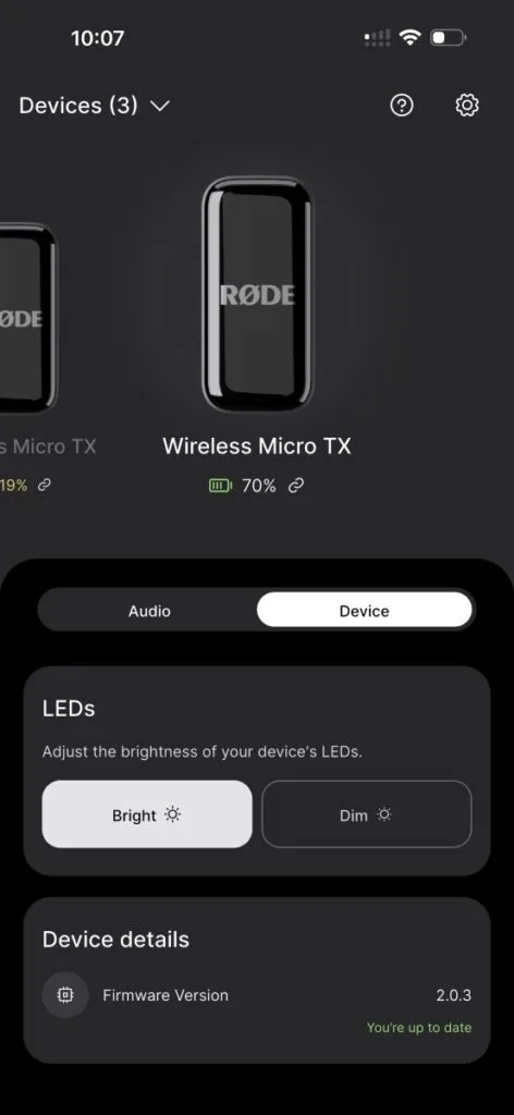 RODE Wireless Micro Review Software 1